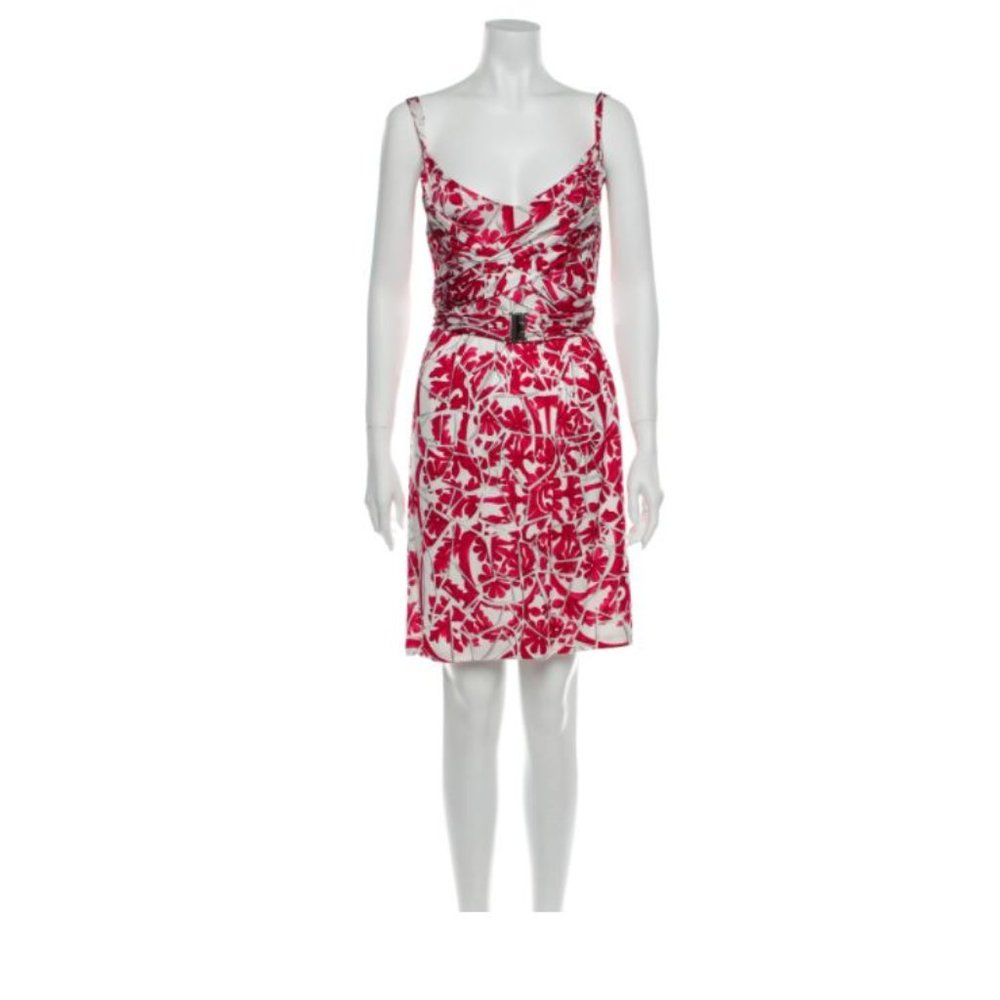GUCCI Floral Print Knee-Length Dress Size: XS | US